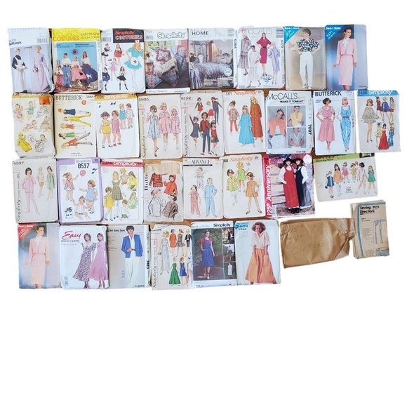 Vtg Sewing Patterns 60's 70's 80s Children Costumes Women Home Decor Dolls Cut - Picture 1 of 13